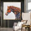 Hand Painted Oil Painting Abstract Horse Painting Large Oil Painting Horse Wall Art Original Horse Painting Horse Portrait Art Palette Knife Painting