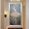 Hand Painted Oil Painting White Blue Yellow Ballet Girl Flower 3D Thick Palette Knife Oil Painting On Canvas Living Room Bedroom Decor Wall Art Painti