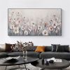 Handmade Oil Painting Original Abstract Green Flowers Oil Painting on Canvas Large Modern Floral Texture Acrylic Painting Boho Living Room Wall Art Ho