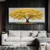 Oil Painting 100% Handmade Hand Painted Wall Art On Canvas Yellow Tree Plant Horizontal Abstract Modern Home Living Room Bedroom Luxurious Decoration