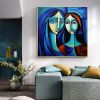 Hand Painted Oil Painting Abstract Beautiful Woman Oil Painting on Canvas Large Wall Art Original Blue Decor Minimalist Art Custom Painting Modern Liv