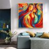 Hand Painted Oil Painting Abstract Sexy Woman Oil Painting on Canvas Large Wall Art Original Minimalist Beautiful Girl Portrait Art Custom Modern Livi