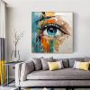 Hand Painted Oil Painting Palette Knife Eye painting Modern decorative painting Extra abstract wall art Oversized wall art face painting Bedroom Livin