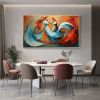 Hand Painted Oil Painting Abstract Beautiful Woman Oil Painting on Canvas Large Wall Art Original Blue Decor Minimalist Art Custom Painting Modern Liv